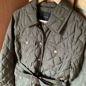 Classic olive quilted coat